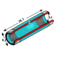 Pyrolytic tube for high precision, with grooves, 10 pcs (56PE002)