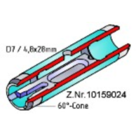 Tube, coated, with forked platform 60°, Shimadzu (56Shi12)