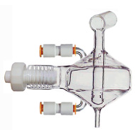 Jacketed Twister Spray Chamber with Helix , 50ml cyclonic, Borosilicate glass (20-809-0246HE)